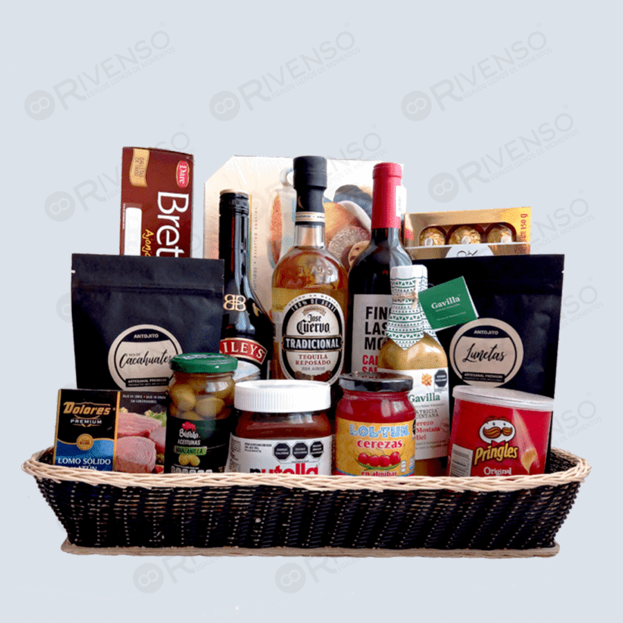 canastas navideñas-Canastas con Vino